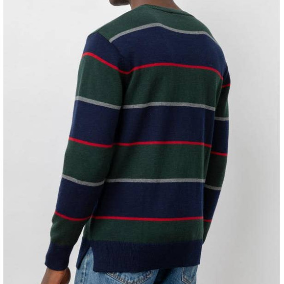 Rails NWT Men's Striped Kent Rugby Sweater Size Medium Wool Blend Crew Neck - Picture 2 of 11